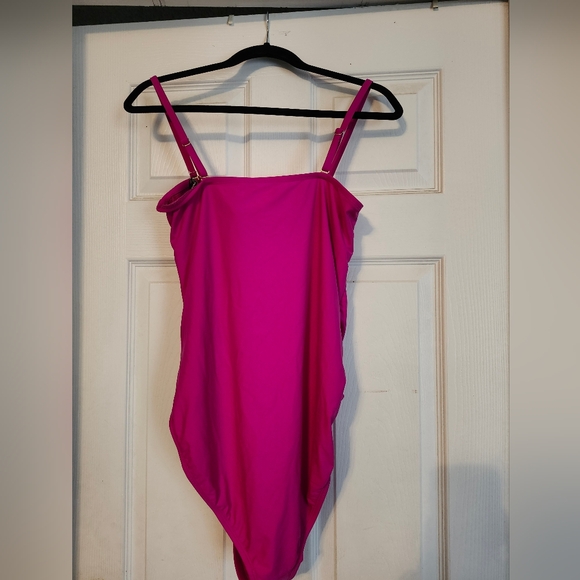 Hot pink 1 piece bathing suit - Picture 2 of 4